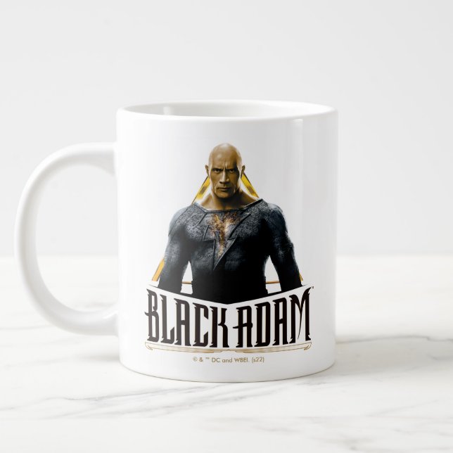 Black Adam Character and Name Graphic Giant Coffee Mug (Left)