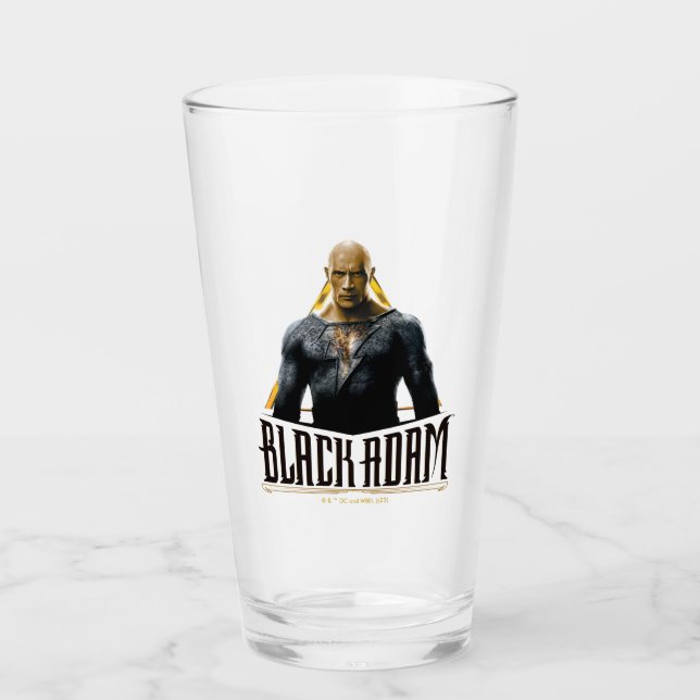 Black Adam Character and Name Graphic Glass (Front)