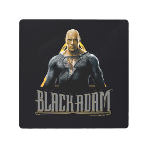 Black Adam Character and Name Graphic Metal Print