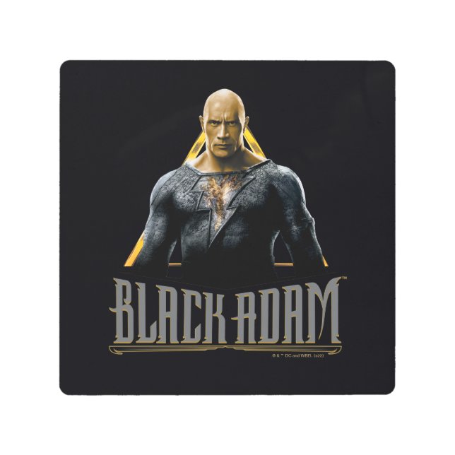 Black Adam Character and Name Graphic Metal Print (Front)