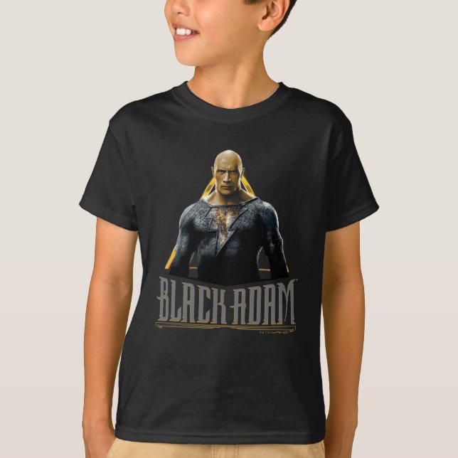 Black Adam Character and Name Graphic T-Shirt (Front)