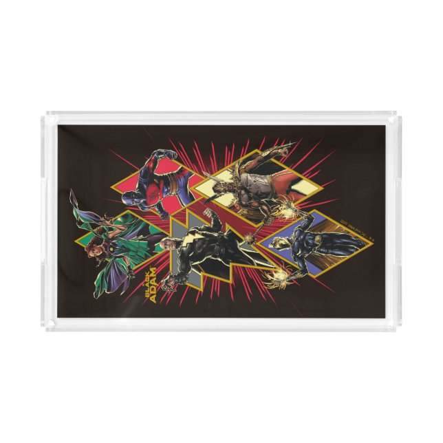 Black Adam Character Diamond Burst Graphic Acrylic Tray (Front)