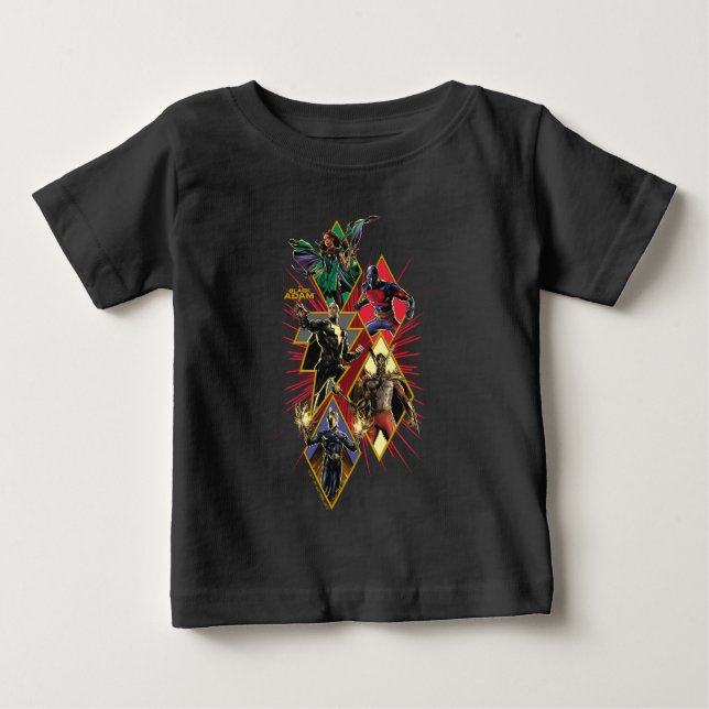 Black Adam Character Diamond Burst Graphic Baby T-Shirt (Front)