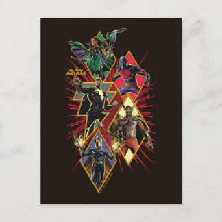 Black Adam Character Diamond Burst Graphic Postcard