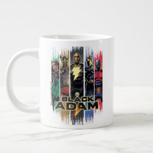 Black Adam Characters In Stripes Graphic Giant Coffee Mug
