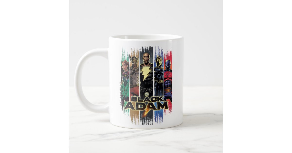 Black Adam Characters In Stripes Graphic Giant Coffee Mug | Zazzle