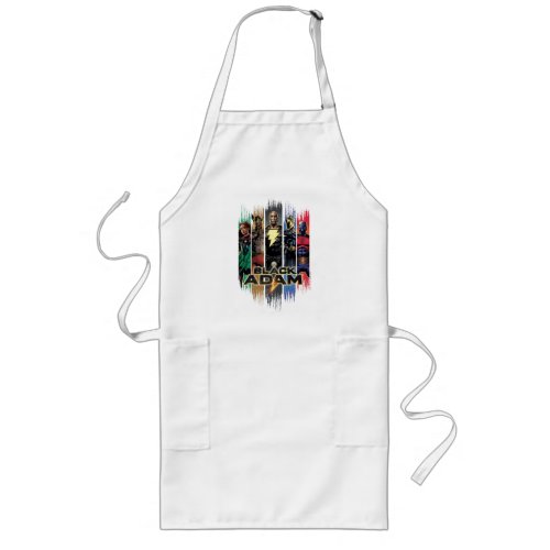 Black Adam Characters In Stripes Graphic Long Apron