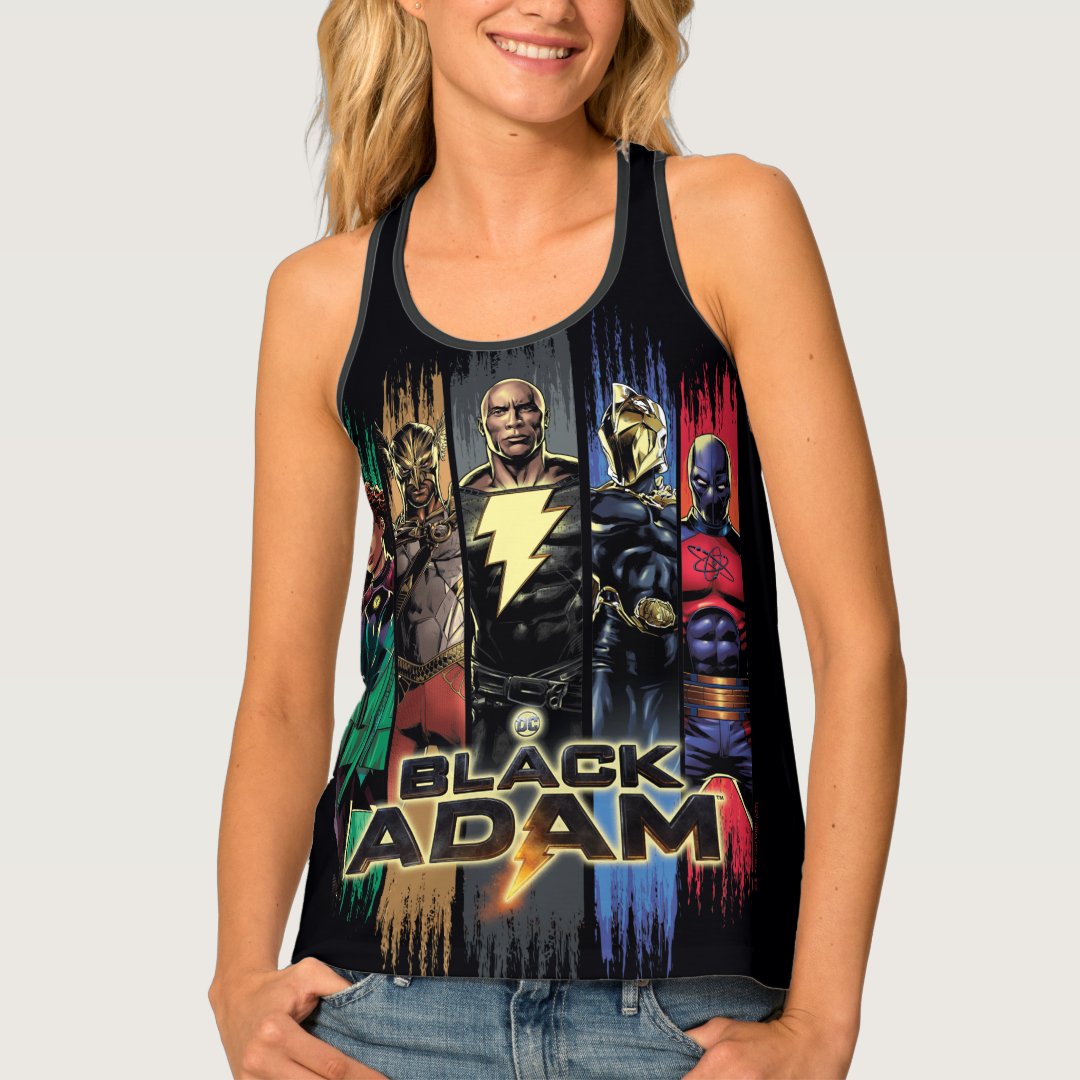 Black Adam Characters In Stripes Graphic Tank Top | Zazzle