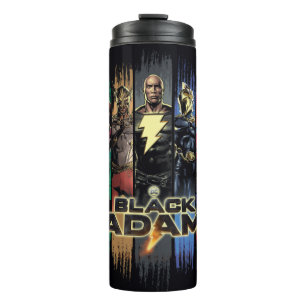 Black Adam Characters In Stripes Graphic Thermal Tumbler