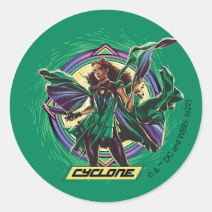 Black Adam Cyclone Character Graphic Classic Round Sticker