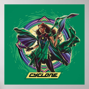 Black Adam Cyclone Character Graphic Poster