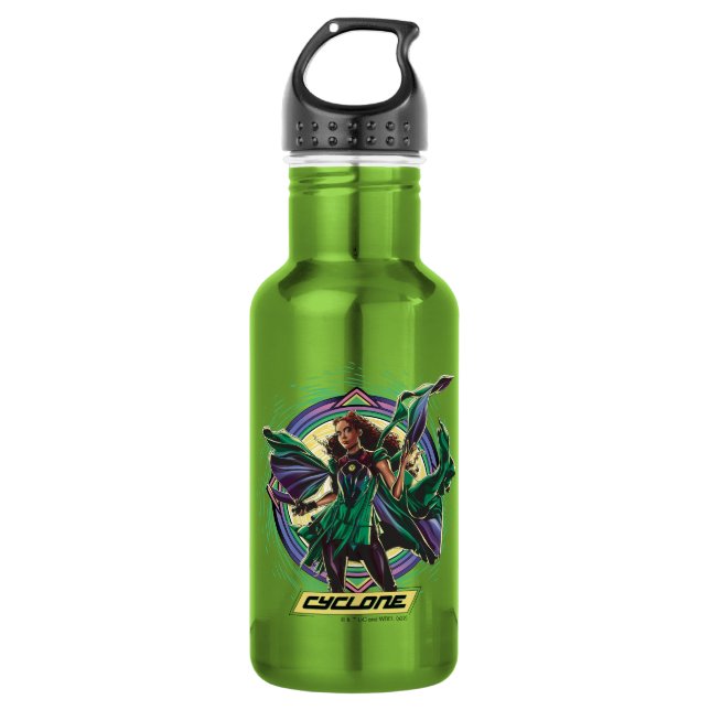 Black Adam | Cyclone Character Graphic Stainless Steel Water Bottle (Front)