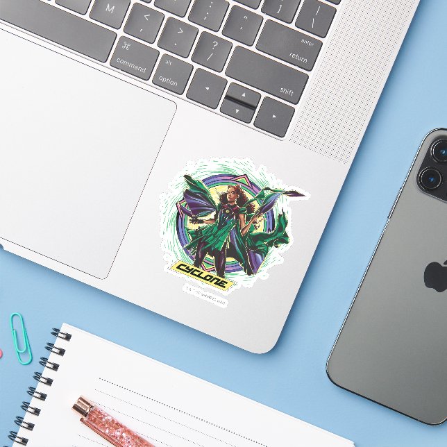 Black Adam | Cyclone Character Graphic Sticker (Laptop w/ iPhone)