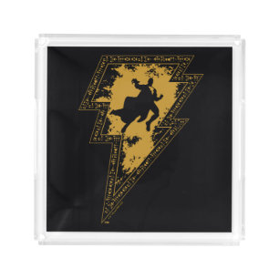 Black Adam Distressed Lightning Bolt Graphic Acrylic Tray