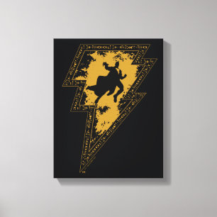 Black Adam Distressed Lightning Bolt Graphic Canvas Print
