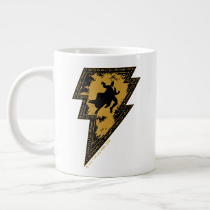 Black Adam Distressed Lightning Bolt Graphic Giant Coffee Mug