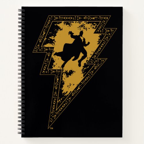 Black Adam Distressed Lightning Bolt Graphic Notebook