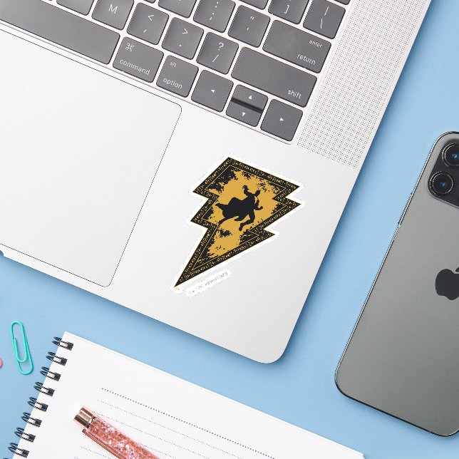 Black Adam Distressed Lightning Bolt Graphic Sticker (Laptop w/ iPhone)