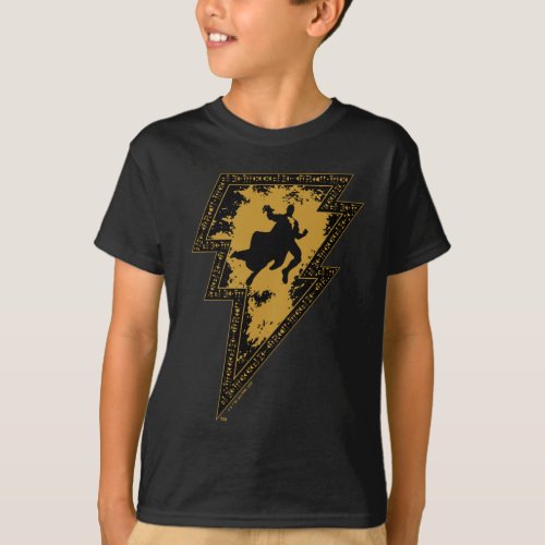Black Adam Distressed Lightning Bolt Graphic T_Shirt
