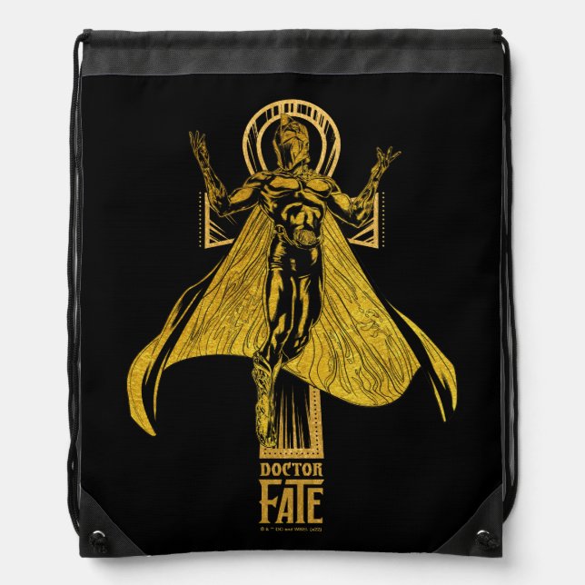 Black Adam | Doctor Fate Character Graphic Drawstring Bag (Front)