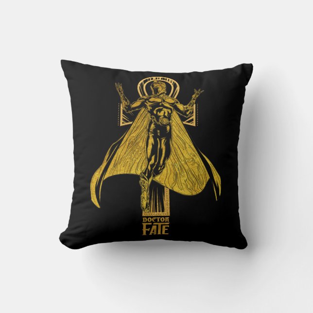 Black Adam | Doctor Fate Character Graphic Throw Pillow (Front)