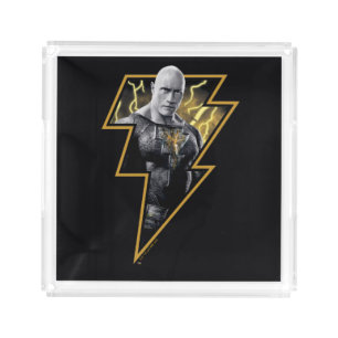 Black Adam Gray and Gold Lightning Graphic Acrylic Tray