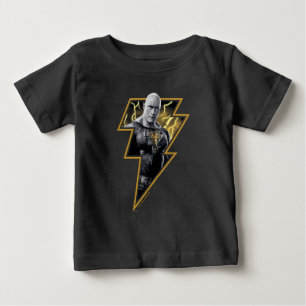 Black Adam Gray and Gold Lightning Graphic Baby T-Shirt