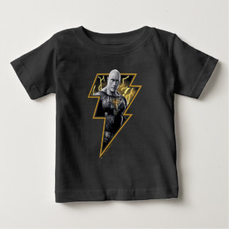 Black Adam Gray and Gold Lightning Graphic Baby T-Shirt