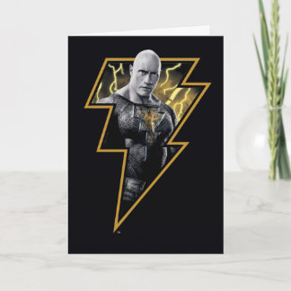Black Adam Gray and Gold Lightning Graphic Card