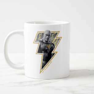 Black Adam Gray and Gold Lightning Graphic Giant Coffee Mug