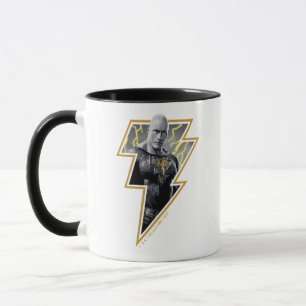 Black Adam Gray and Gold Lightning Graphic Mug