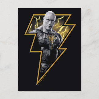 Black Adam Gray and Gold Lightning Graphic Postcard