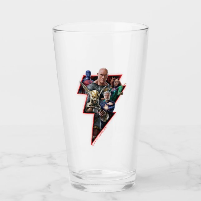 Black Adam Group Lightning Graphic Glass (Front)