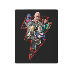 Black Adam Group Lightning Graphic Metal Print