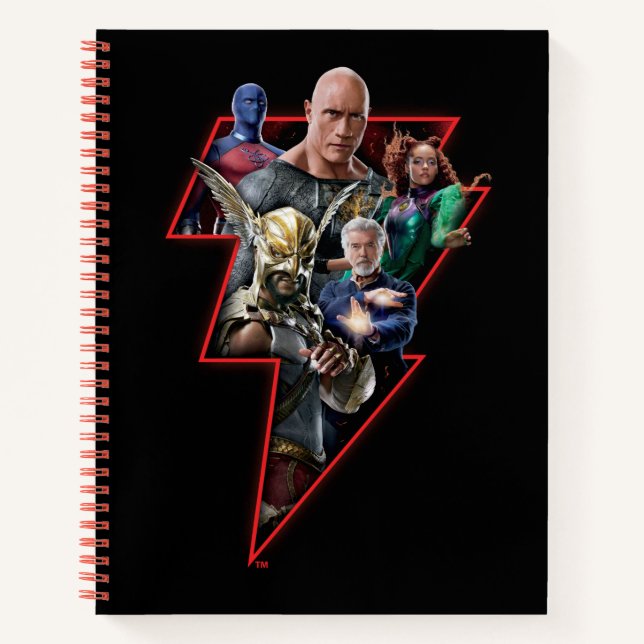 Black Adam Group Lightning Graphic Notebook (Front)