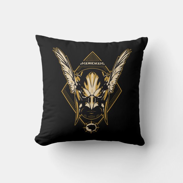 Black Adam | Hawkman Helmet Graphic Throw Pillow (Front)