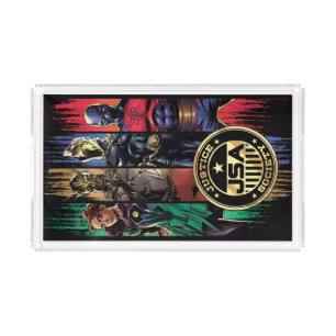 Black Adam Justice Society Heroes In Stripes Acrylic Tray