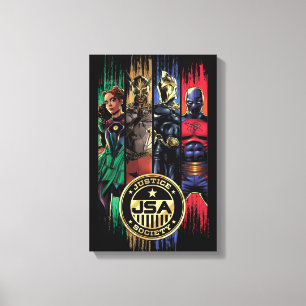 Black Adam Justice Society Heroes In Stripes Canvas Print
