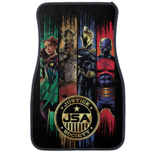 Black Adam Justice Society Heroes In Stripes Car Floor Mat