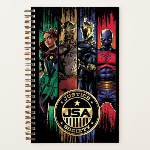 Black Adam Justice Society Heroes In Stripes Notebook