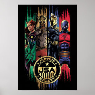 Black Adam Justice Society Heroes In Stripes Poster