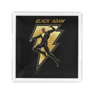 Black Adam Lightning Bolt Character Illustration Acrylic Tray