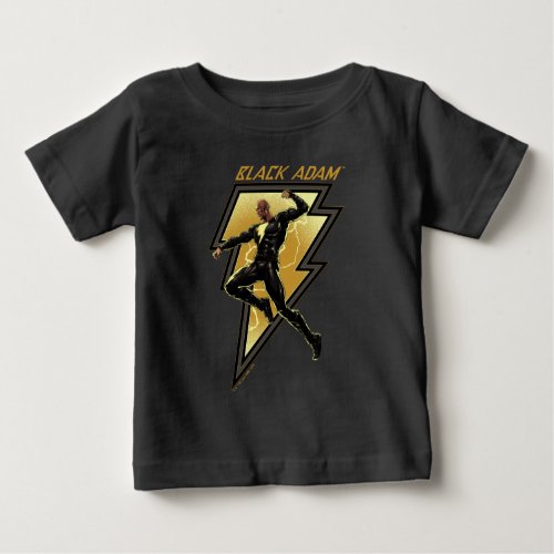 Black Adam Lightning Bolt Character Illustration Baby T_Shirt