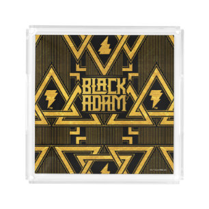 Black Adam Lightning Bolt Triangular Pattern Acrylic Tray