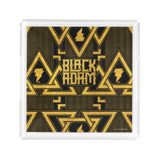 Black Adam Lightning Bolt Triangular Pattern Acrylic Tray