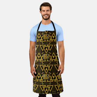 Black Adam Lightning Bolt Triangular Pattern Apron