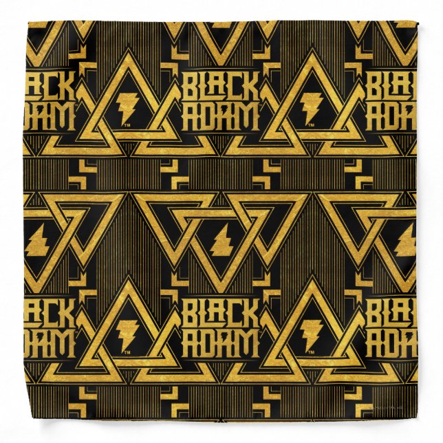 Black Adam Lightning Bolt Triangular Pattern Bandana (Front)
