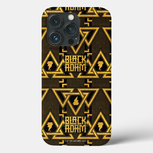 Black Adam Lightning Bolt Triangular Pattern Case-Mate iPhone Case (Back)