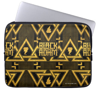 Black Adam Lightning Bolt Triangular Pattern Laptop Sleeve
