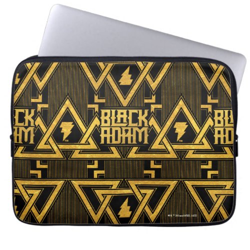 Black Adam Lightning Bolt Triangular Pattern Laptop Sleeve